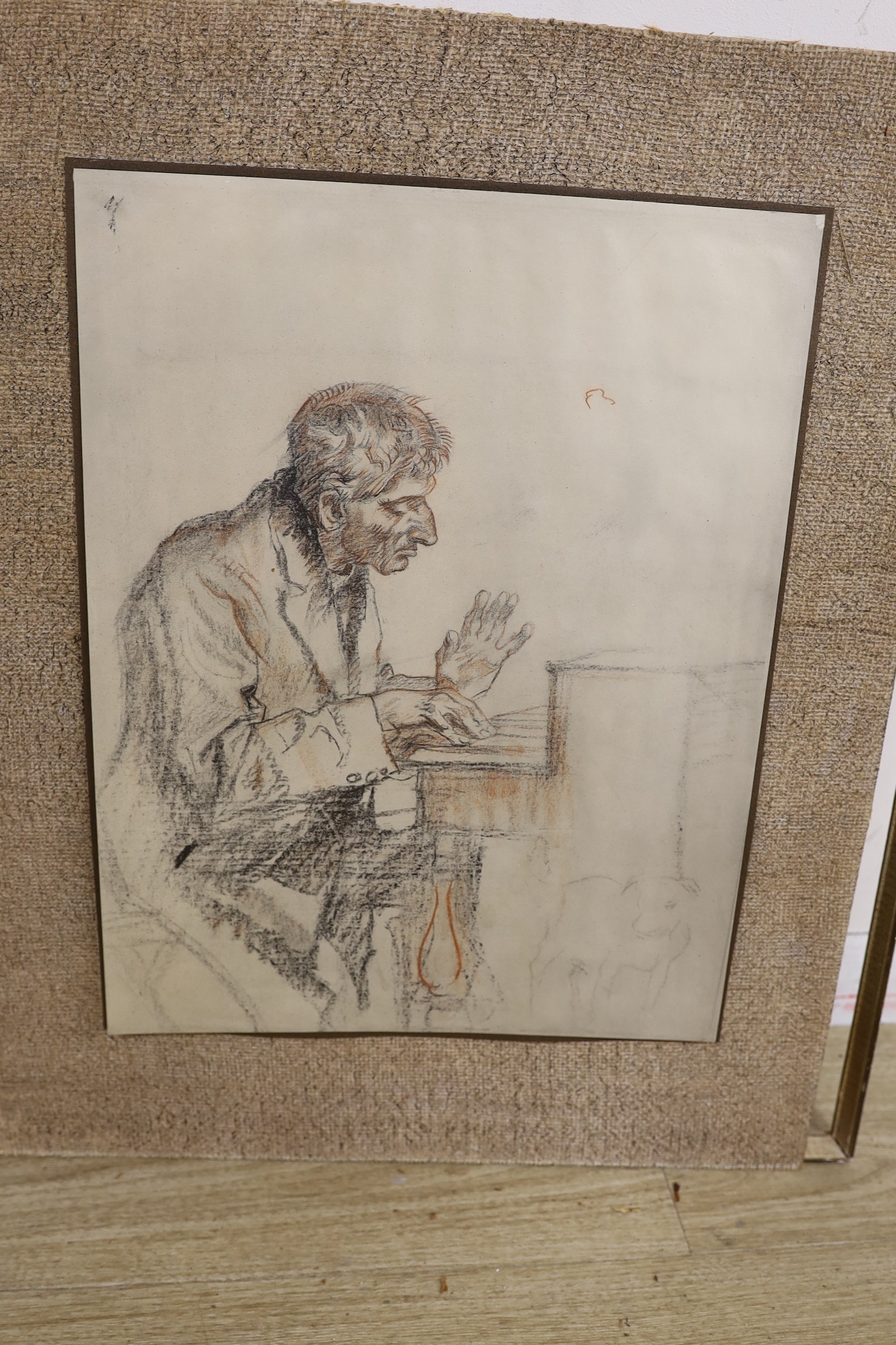 After Frank Brangwyn, three lithographs, Interiors and figure studies, largest 37 x 46cm